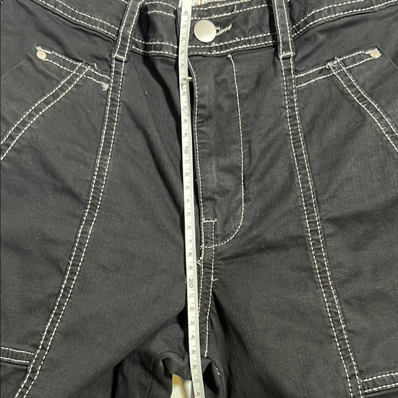 Anthropologie Black Cargo Pants with White Stitching - Picture 7 of 13